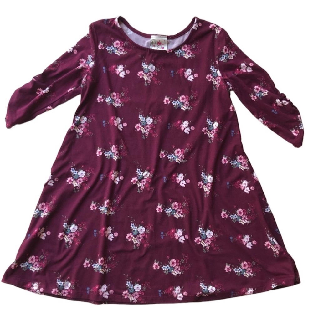 *RELISTED* Jenna & Jessie Floral A-line Dress 3/4 length sleeve Girls Sizes 8 - Picture 1 of 7